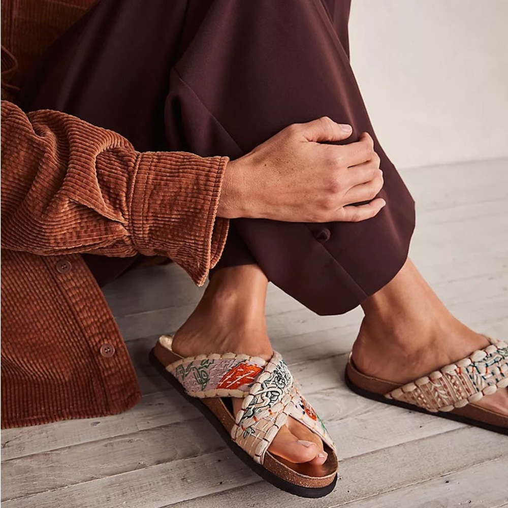 Free People Multicolor Embroidered Sandals